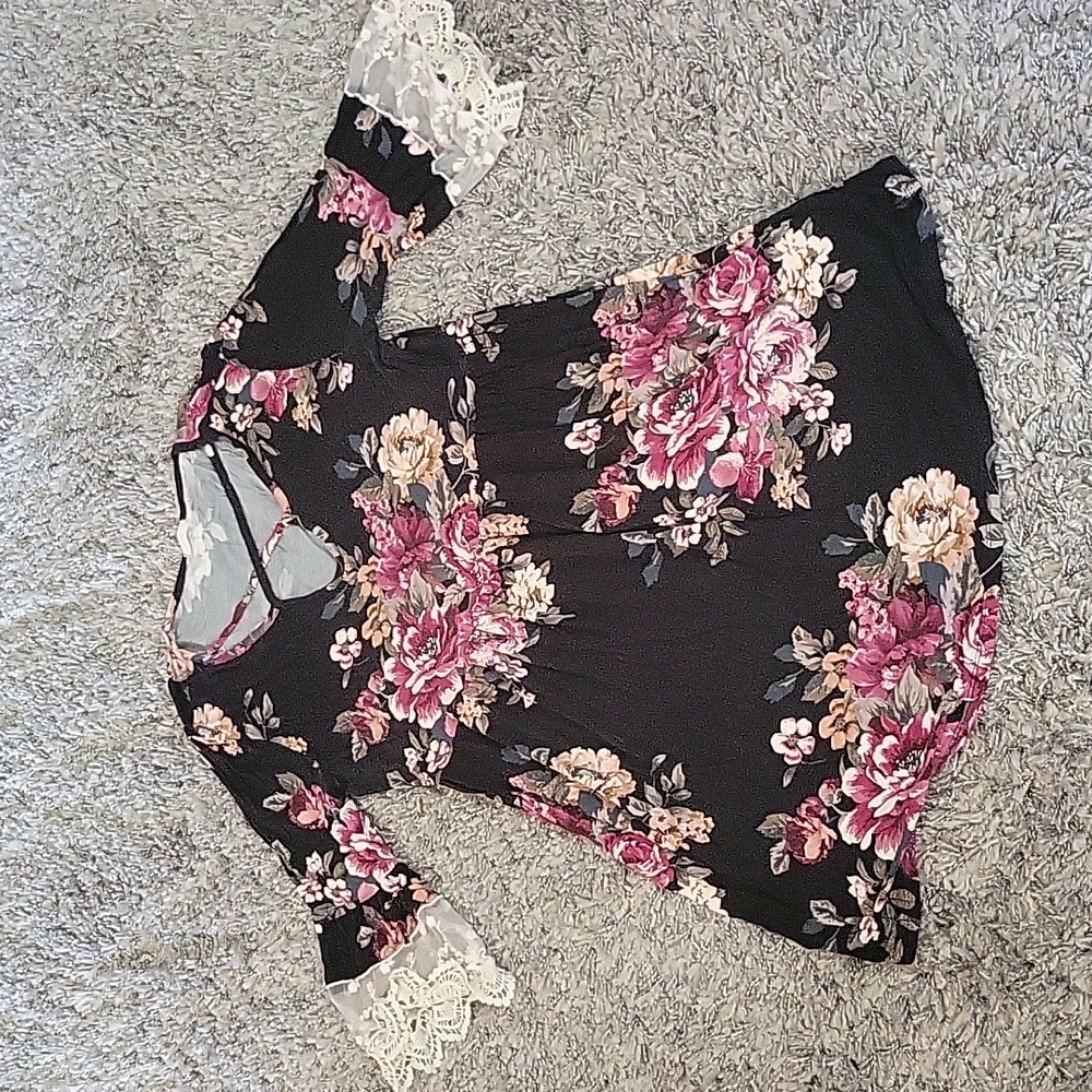 ODDY black floral lace dress size 1X